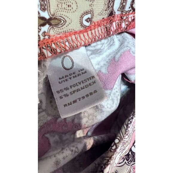 CHICOS PINK BROWN PALAZZO PANTS SIZE 8-10 - Picture 6 of 8